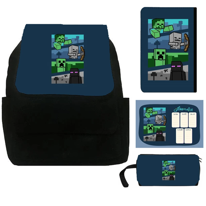 بسته لوازم تحریر مدل ماینکرافت کد 102 بسته 4 عددی