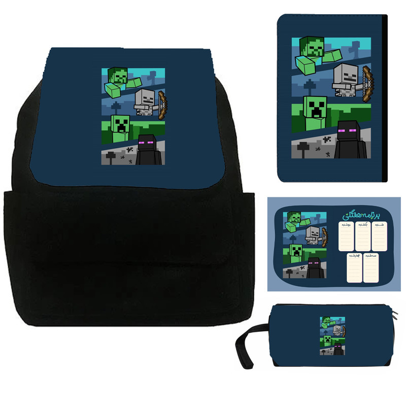 بسته لوازم تحریر مدل ماینکرافت کد 102 بسته 4 عددی