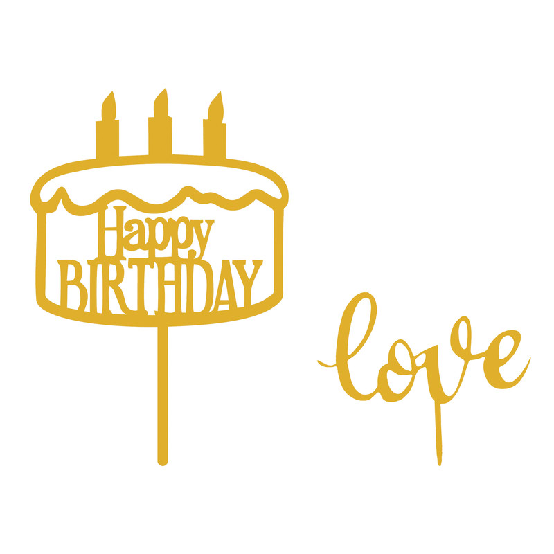 تاپر کیک هانستو مدل Happy Birthday کد TP043 مجموعه دوعددی