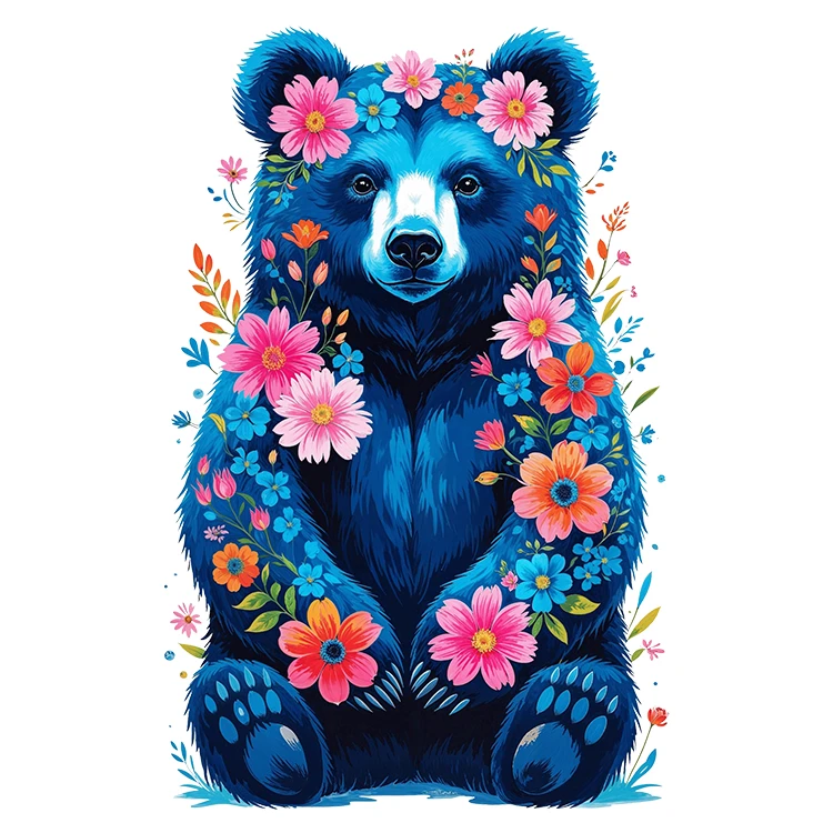 استیکر پارچه و لباس پاد آفرین مدل کارتونی کیوت خرس بامزه کد S2824