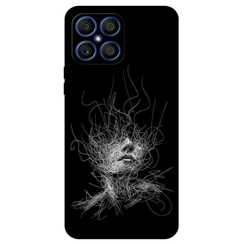  کاور مگافون طرح اسکچ صورت مدل 7423 مناسب برای گوشی موبایل آنر X8 4G