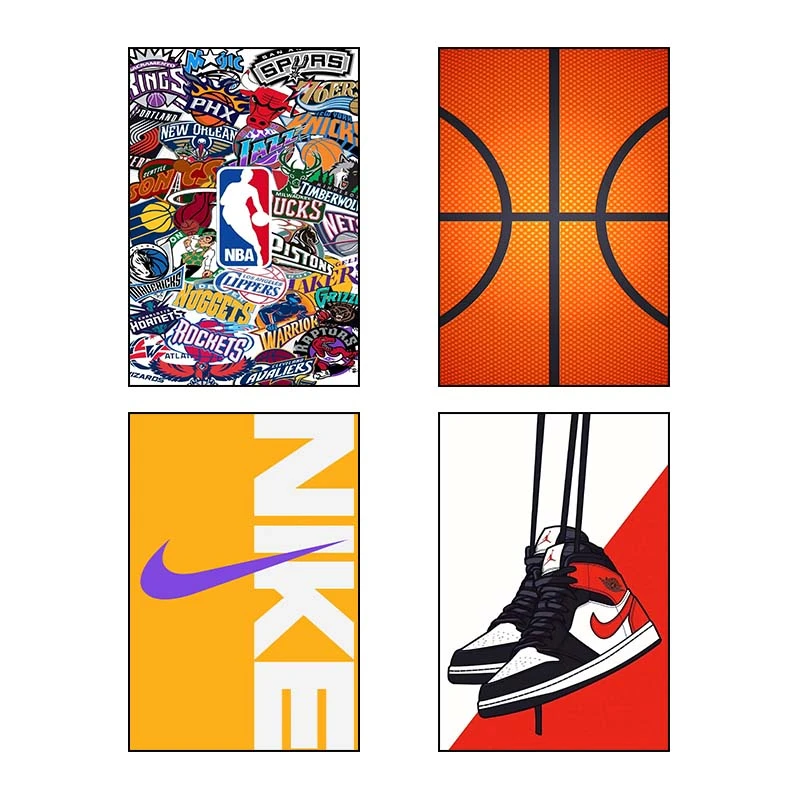 تابلو شاسي کارنيکا طرح عاشق بسکتبال کد 73039 مجموعه 4 عددی