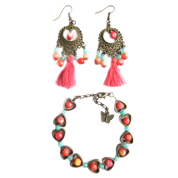 نیم ست زنانه مدل سنگ جید