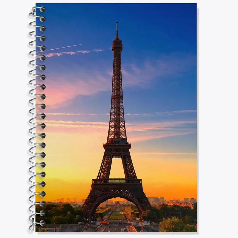 دفتر زبان 50 برگ خندالو مدل دو خط طرح برج ایفل کد 20742