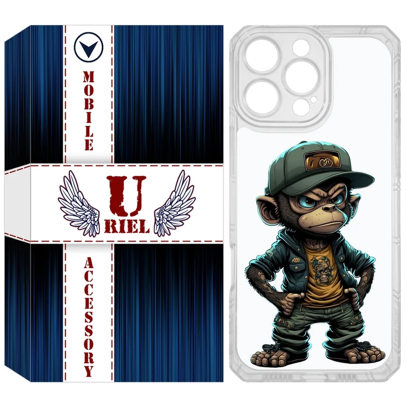 کاور یوریل مدل Clear کد 37 طرح Monkey مناسب برای گوشی موبایل اپل iPhone 16 Pro Max