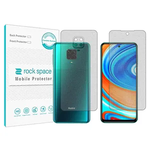 Matte Rockspace HyMTT screen protector suitable for the Xiaomi Redmi Note 9 Pro mobile phone along with the back of the phone
