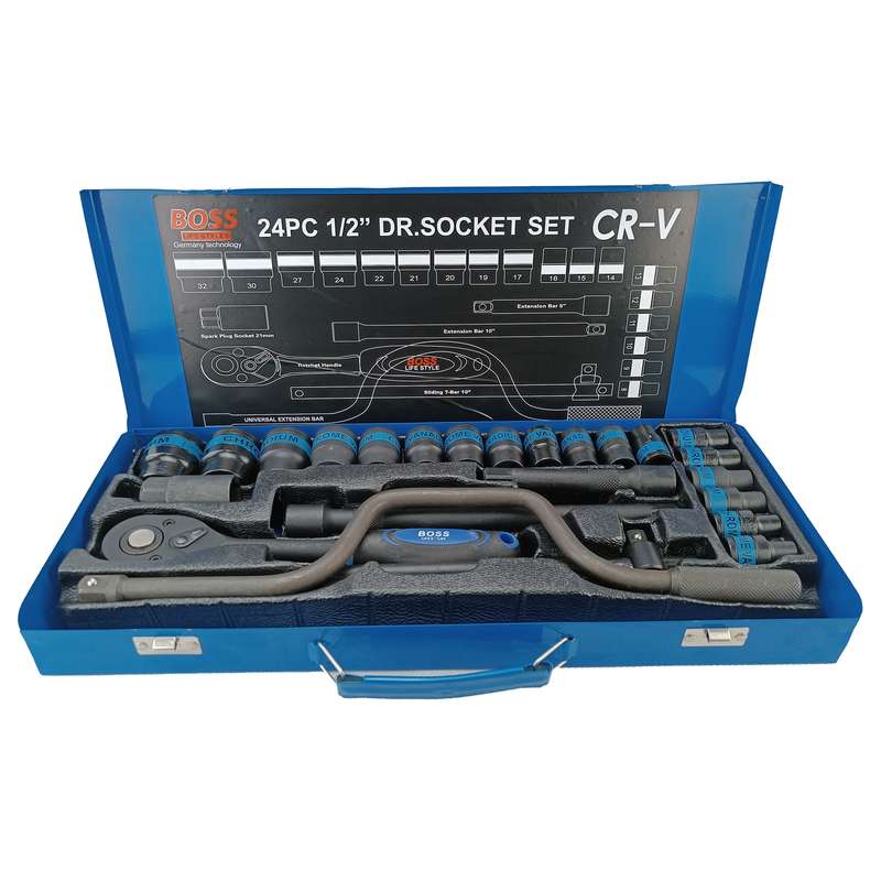 آچار بکس باس مدل CRV-BLACK مجموعه 24 عددی