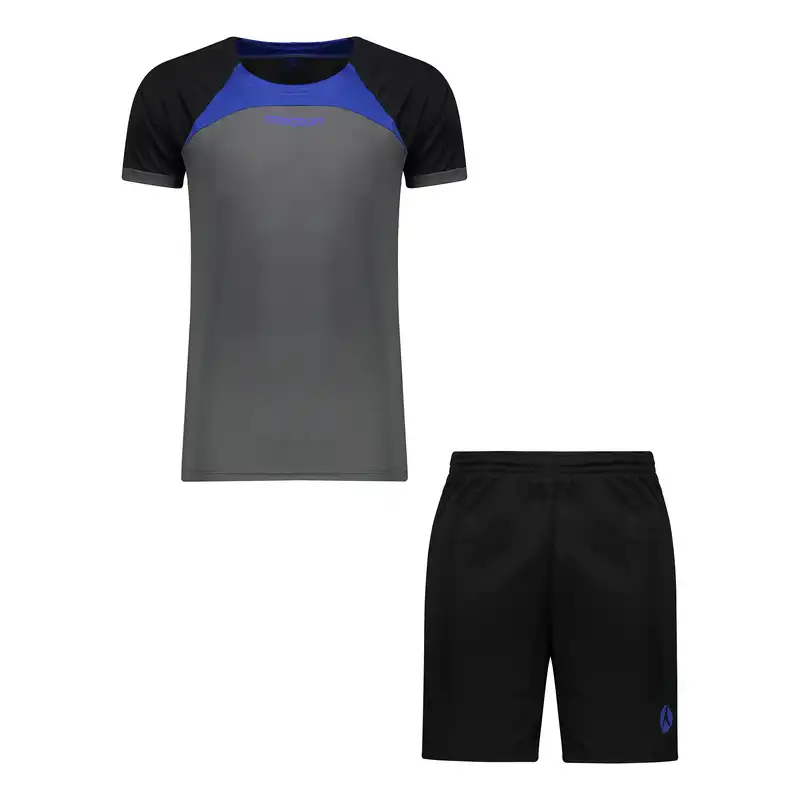 ست تی شرت و شلوارک ورزشی مردانه  مدل ریو رنگ مدادی
