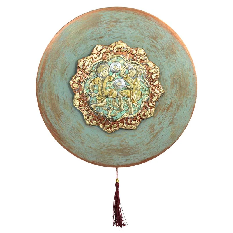 بشقاب دیوارکوب سفالی مدل پهلوان کد 31 مجموعه ۲ عددی