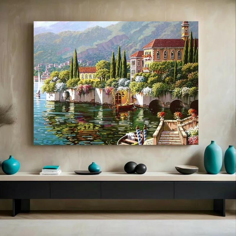 پوستر پارچه ای طرح مخمل کوهستان سرسبز کد BK23883