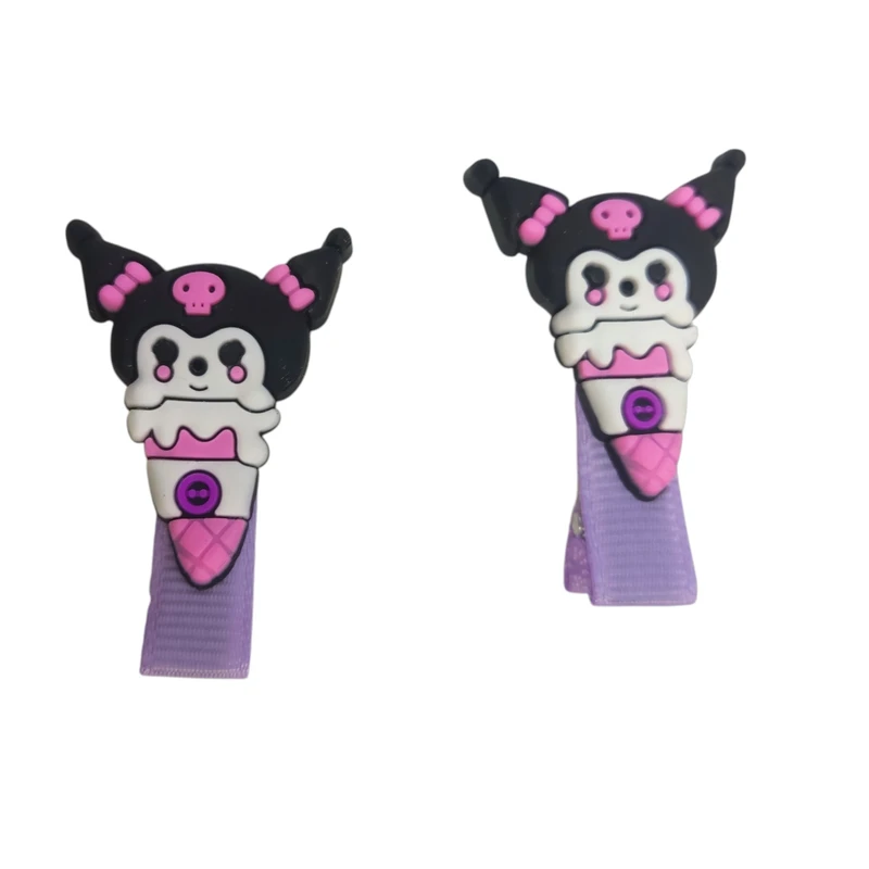 گیره مو دخترانه مدل انبری کرومی کد VEN-KORO02 بسته 2 عددی