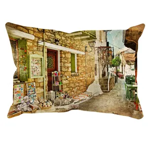 رو بالشی مدل منظره دورو طرح دار کد 9091
