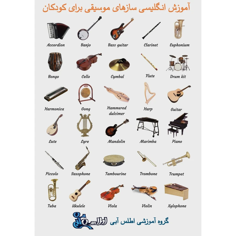 بازی آموزشی انگلیسی اطلس آبی طرح ساز های موسیقی مدل TE1020