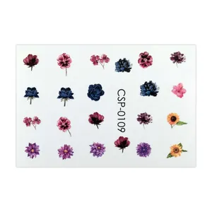 لنز ناخن مدل گل سرخ کد 109