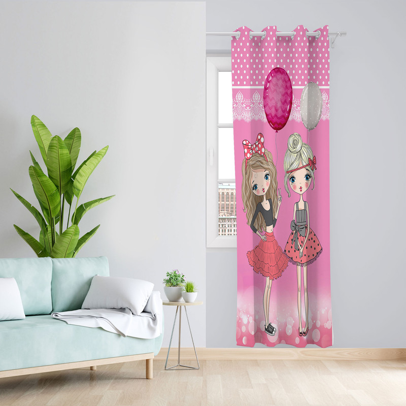 پرده مدل اتاق کودک دخترانه مخمل پانچی کد 1111 سایز 140x280 سانتی متر