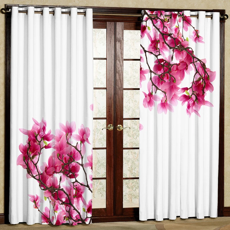 پرده مدل مخمل پانچی طرح شکوفه کد 4809T2 سایز 200x140 سانتی متر