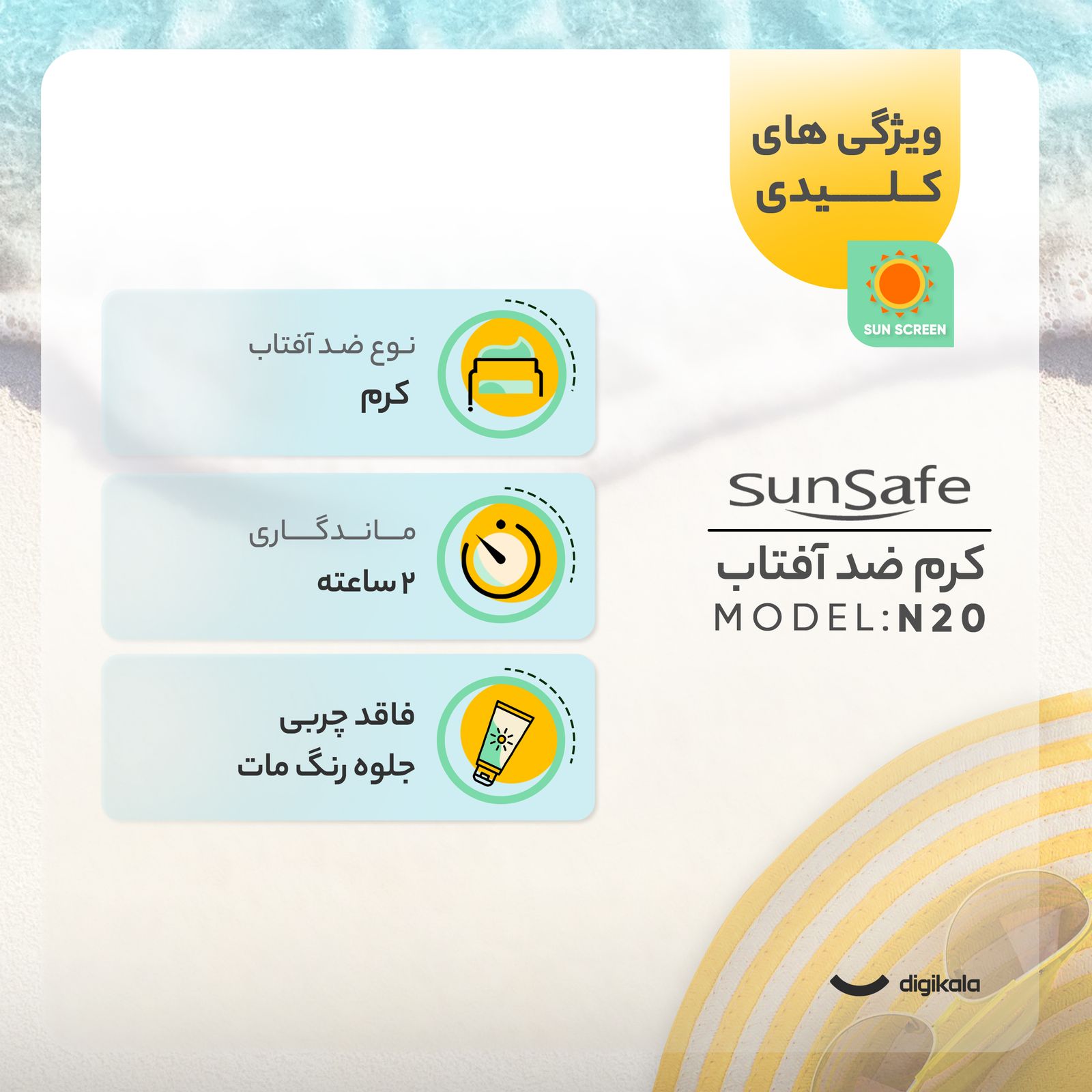 کرم ضدآفتاب سان‌سیف مدل N 20، حجم 40 میلی‌لیتر -  - 12