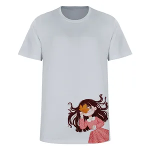 تی شرت آستین کوتاه زنانه مدل cUTE GIRL کد L349 رنگ طوسی