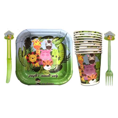 مجموعه 40 عددی تم تولد مستر تم طرح حیوانات جنگل پلاس