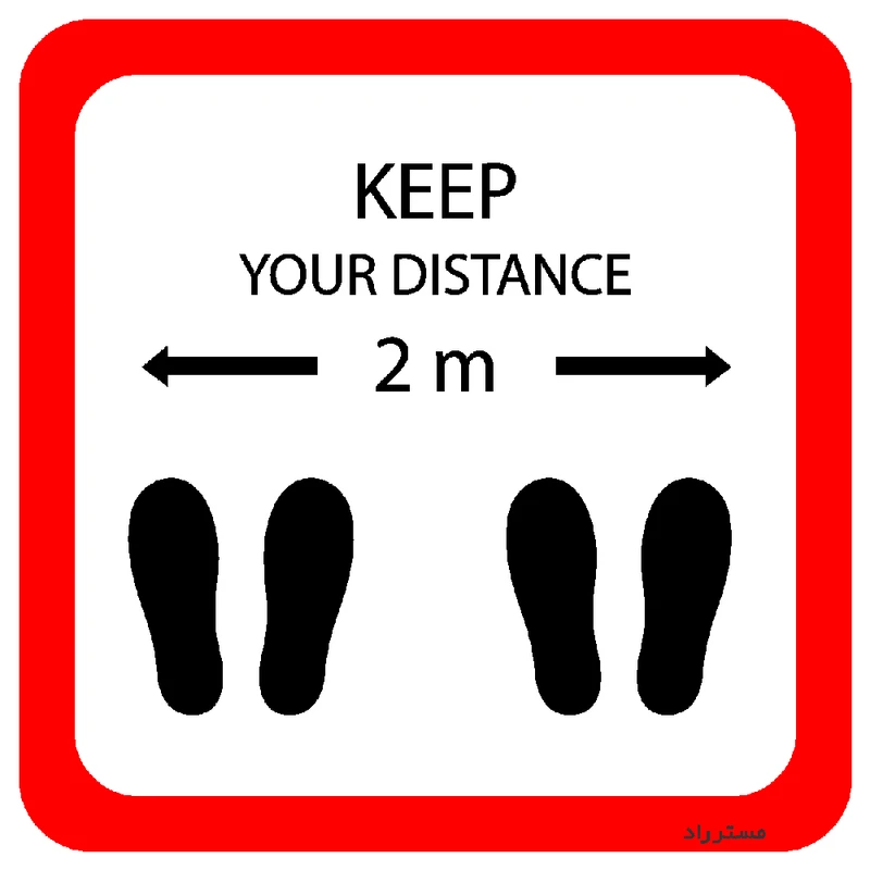 برچسب ایمنی مستر راد طرح لطفا فاصله اجتماعی را رعایت فرمایید کد HSE1317