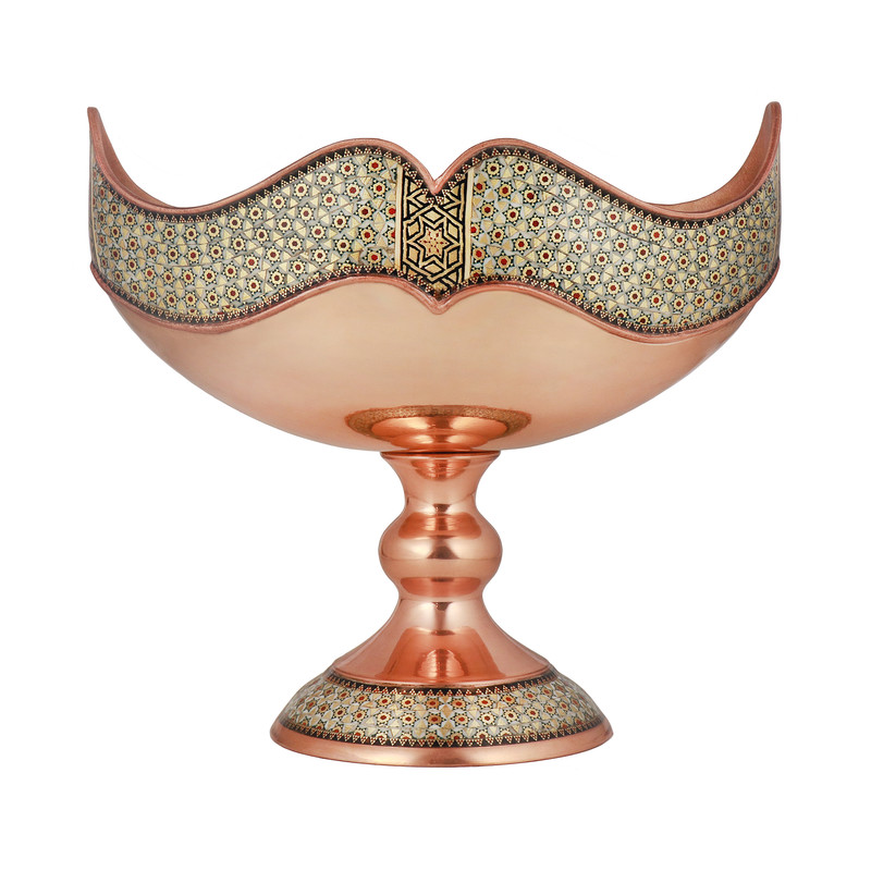 کشکول خاتم کاری مسی مدل ساده کد 20