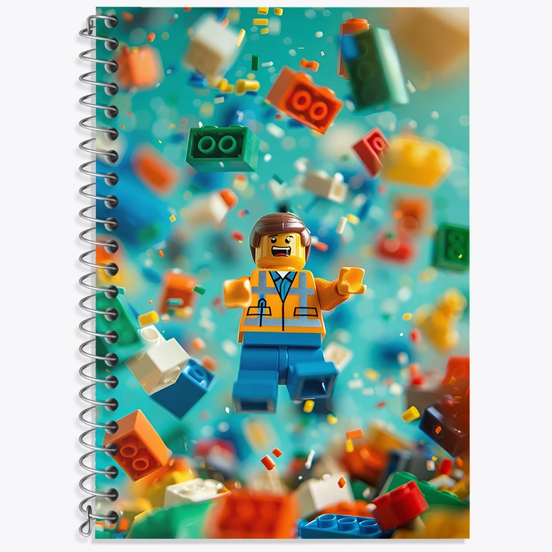 دفتر زبان 50 برگ خندالو مدل سه خط طرح لگو (Lego) کد N2923