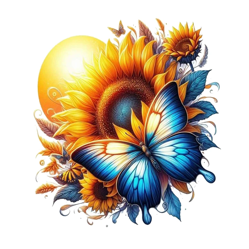 استیکر پارچه و لباس پاد آفرین مدل پروانه و گل کیوت کد 0959