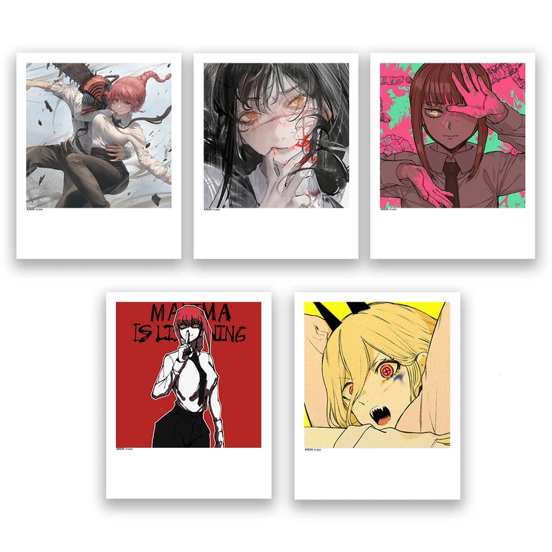 آویز تزیینی عرش مدل انیمه مرد اره ای Chainsaw Man کد Asa013 مجموعه 5عددی