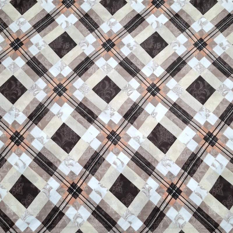 پارچه ملحفه عرض 1.96 متر مدل یاقوت رنگ قهوه‌ای تیره