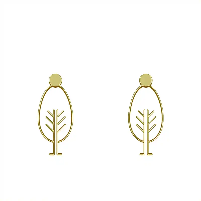 گوشواره طلا 18 عیار زنانه مدوپد مدل درخت کد GA1-15758