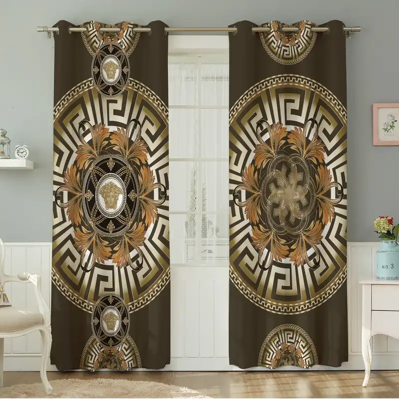 پرده نیروانا طرح سنتی مدل مخمل کد 5240 سایز 140×280 سانتی متر