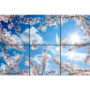 تایل سقفی آسمان مجازی طرح پرواز کبوتر کد 775 سایز 60x60 سانتی متر مجموعه 6 عددی