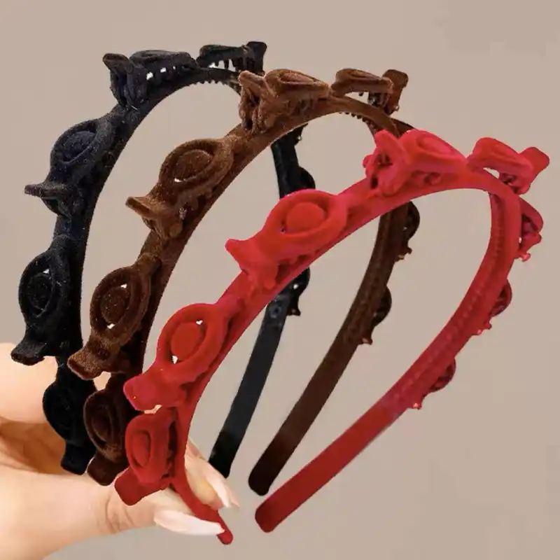 تل مو زنانه مدل کلیپس دار مخملی کد kh333