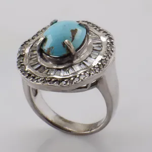 انگشتر نقره زنانه مدل فیروزه کد 38