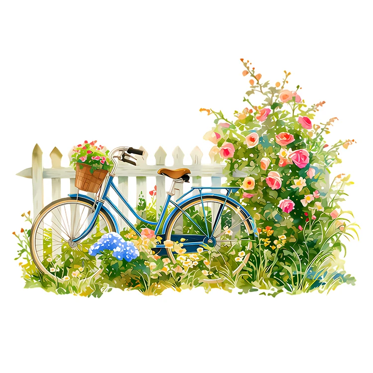 استیکر پارچه و لباس پاد آفرین مدل منظره دوچرخه کد S9222