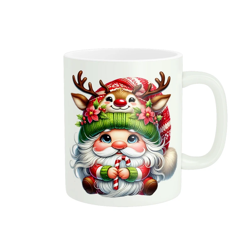 ماگ پادآفرین مدل زمستانی طرح عروسکی کریسمس کد PM785