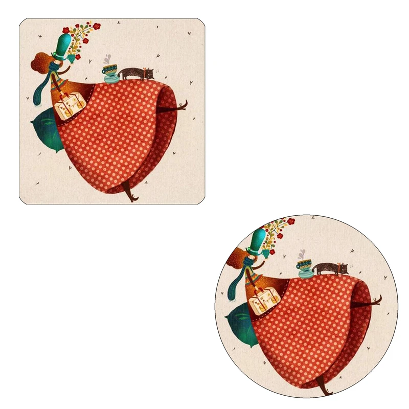 مگنت طرح تصویرسازی فانتزی کد wmg341 به همراه زیر لیوانی