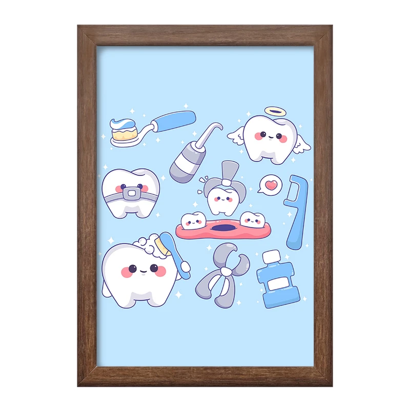 تابلو خندالو طرح دندان و دندان پزشکی کودکانه کد 36731