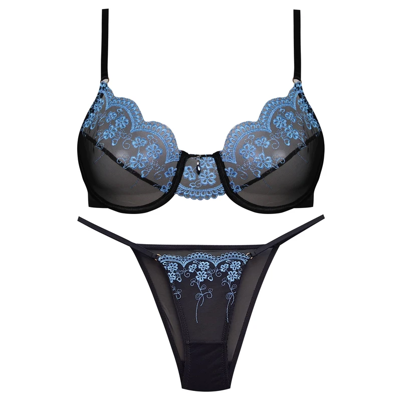 ست شورت و سوتین زنانه فیتن فرخ زادی مدل فنردار گیپور کد 4952-3