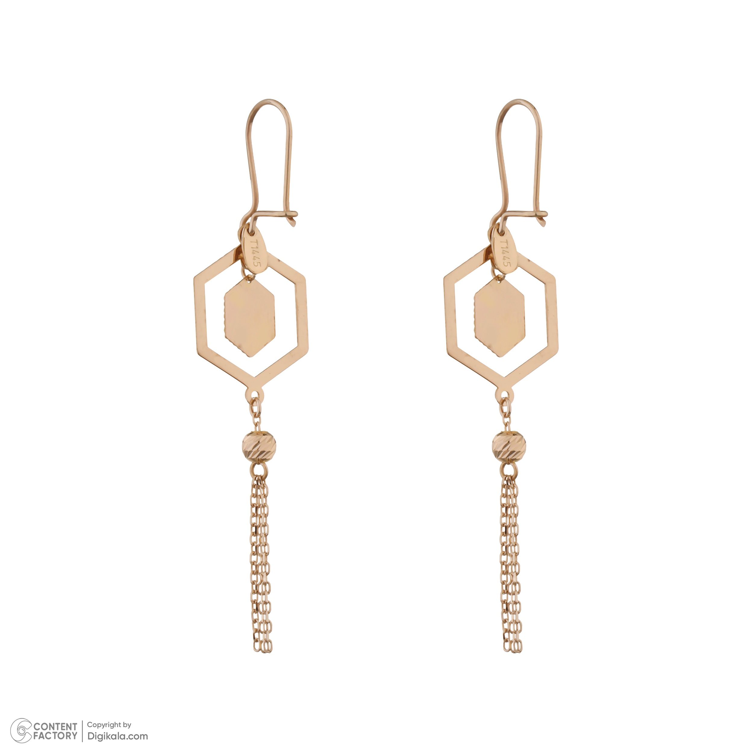 گوشواره آویزی طلا 18 عیار زنانه گلدم مدل E-3070091