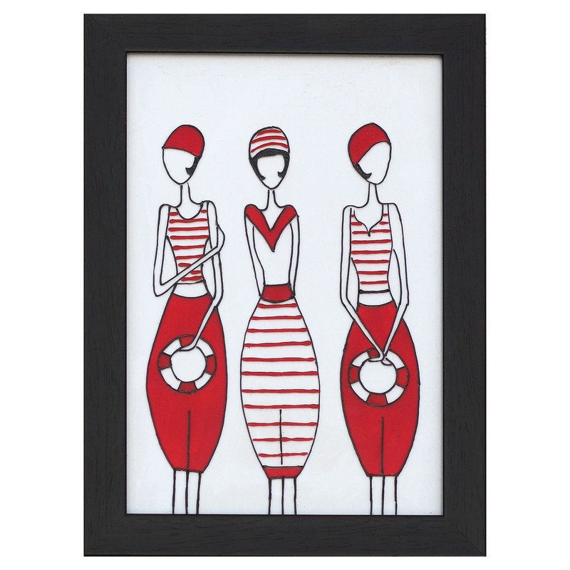 تابلو ویترای طرح سه دختر کد 3