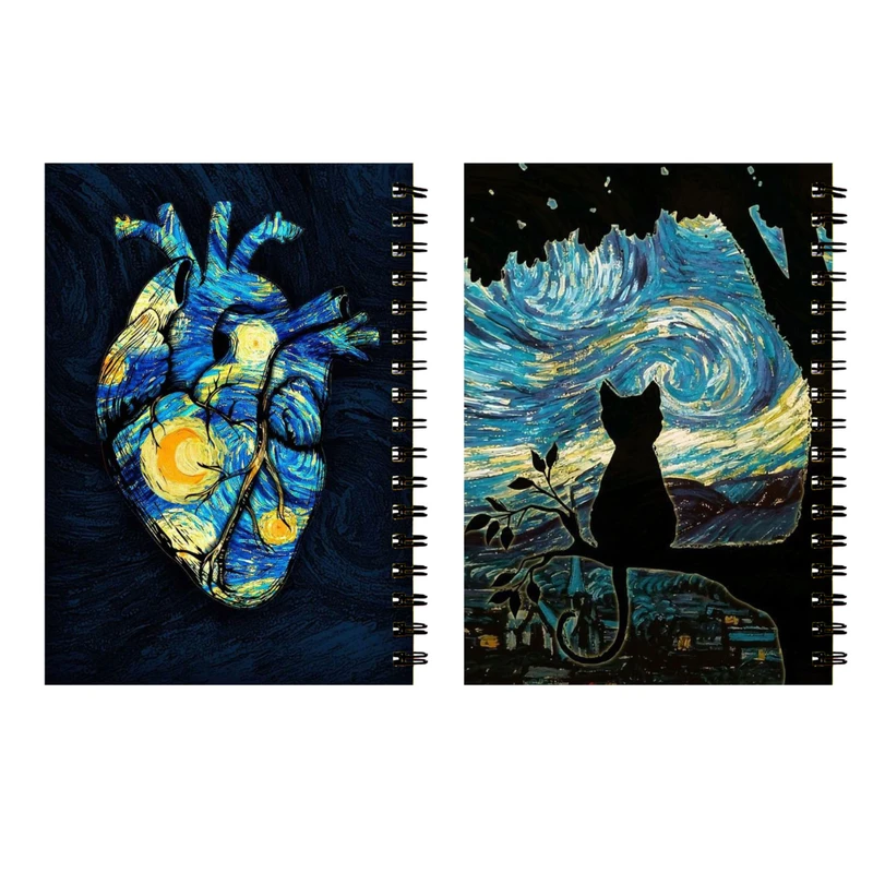 دفتر مشق 60 برگ طرح شب پرستاره کد 44 بسته 2 عددی