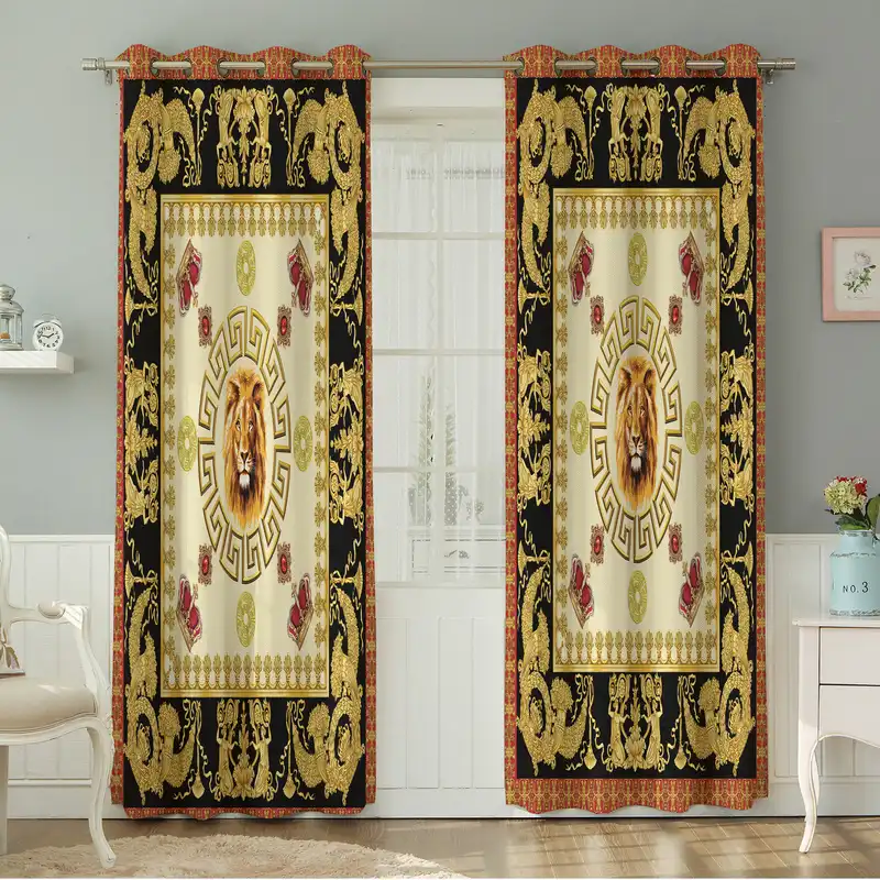 پرده نیروانا طرح سنتی مدل مخمل کد 5215 سایز 140×280 سانتی متر