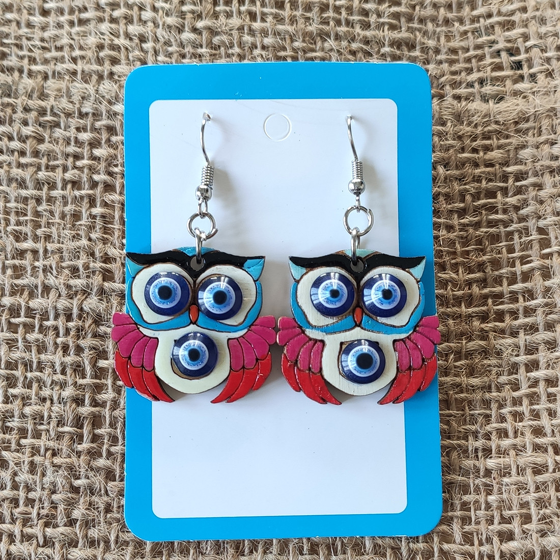 گوشواره دخترانه مدل جغد چشم نظر 04