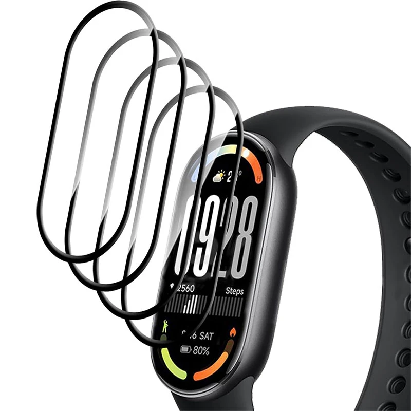 محافظ صفحه نمایش گوف مدل PMMA مناسب برای ساعت هوشمند شیائومی Mi Band 10 بسته چهار عددی