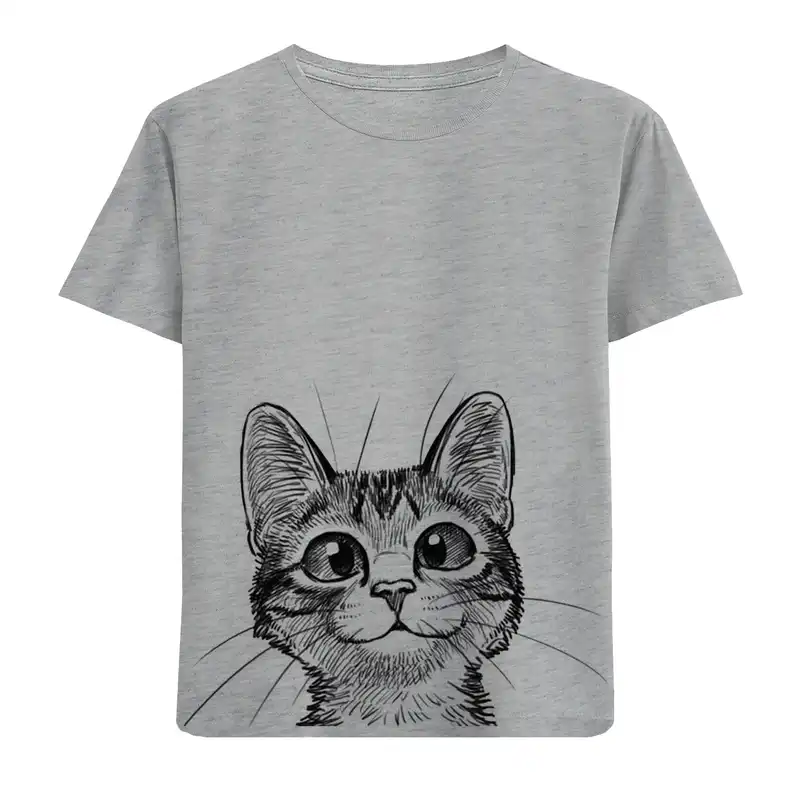 تی شرت آستین کوتاه بچگانه مدل گربه F755