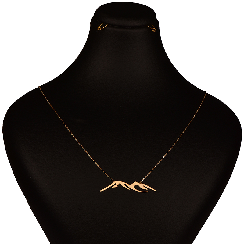 گردنبند طلا 18 عیار زنانه کرابو طرح کوهستان مدل Kr7022