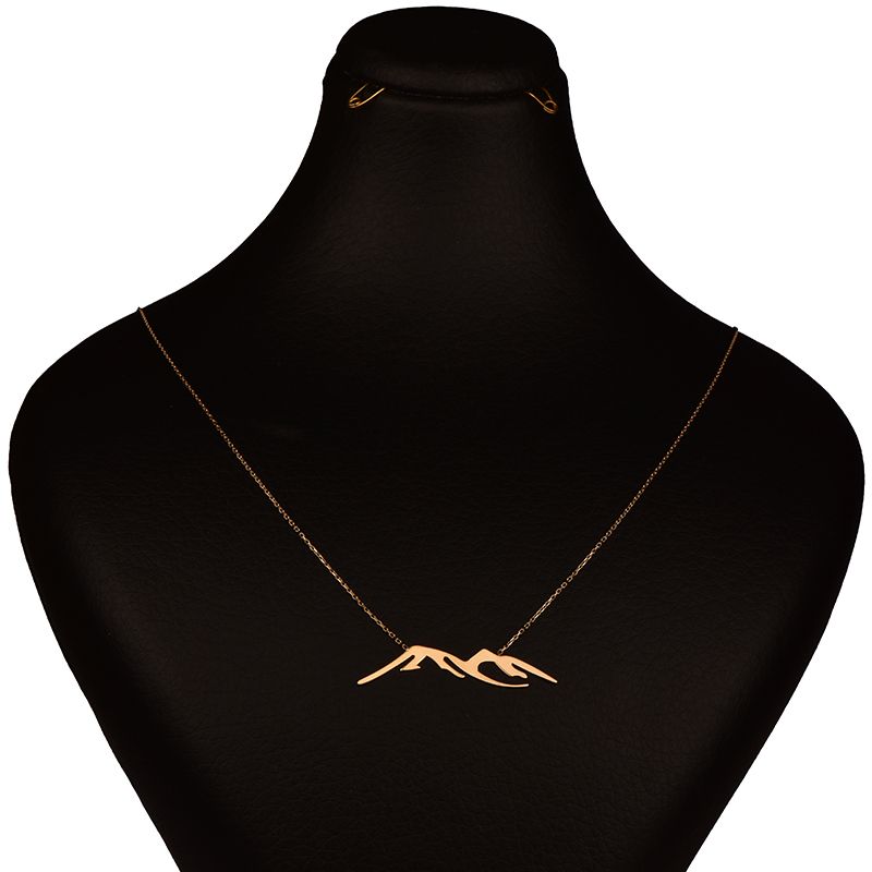 گردنبند طلا 18 عیار زنانه کرابو طرح کوهستان مدل Kr7022 -  - 1