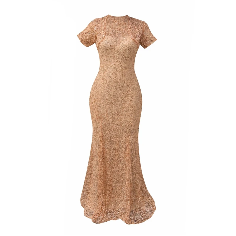 پیراهن یقه گرد زنانه مدل پولک دار بهمراه کت نیم تنه 