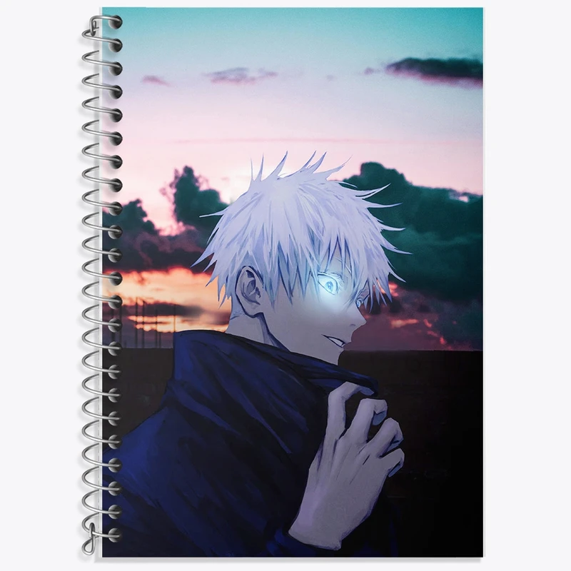 دفتر زبان 50 برگ خندالو مدل سه خط طرح گوجو ساتورو انیمه جوجوتسو کایزن کد F1577